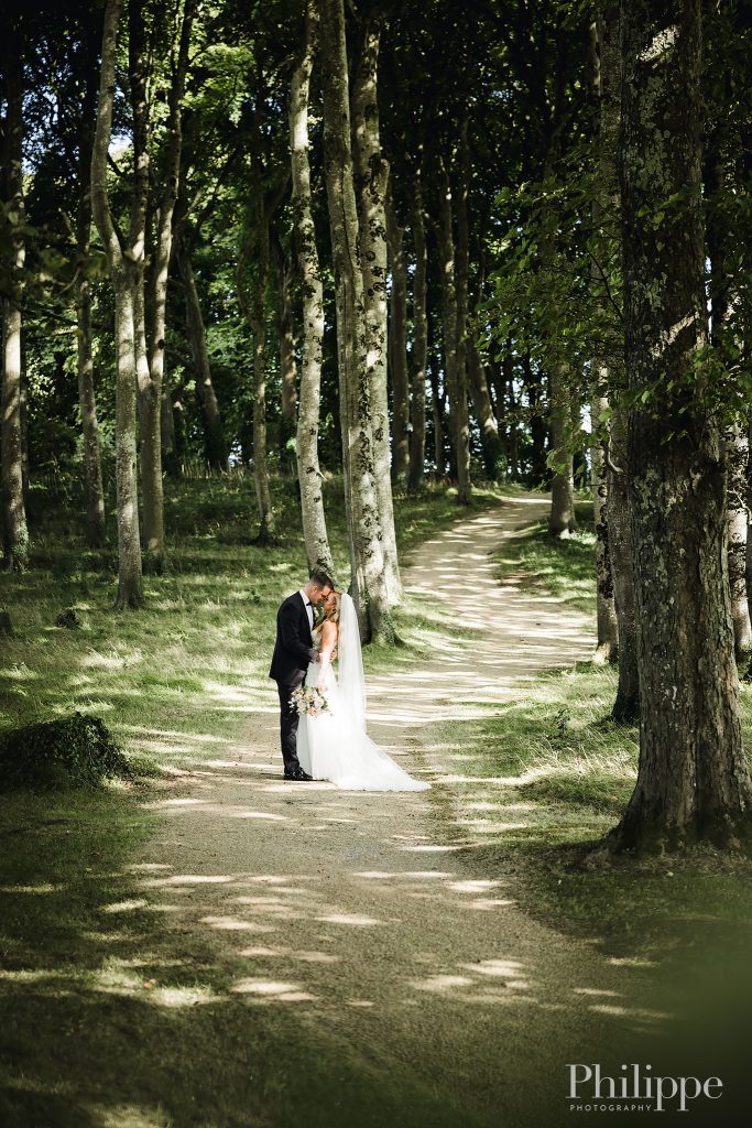 Bride and Groom portrait at Glasson Lakehouse